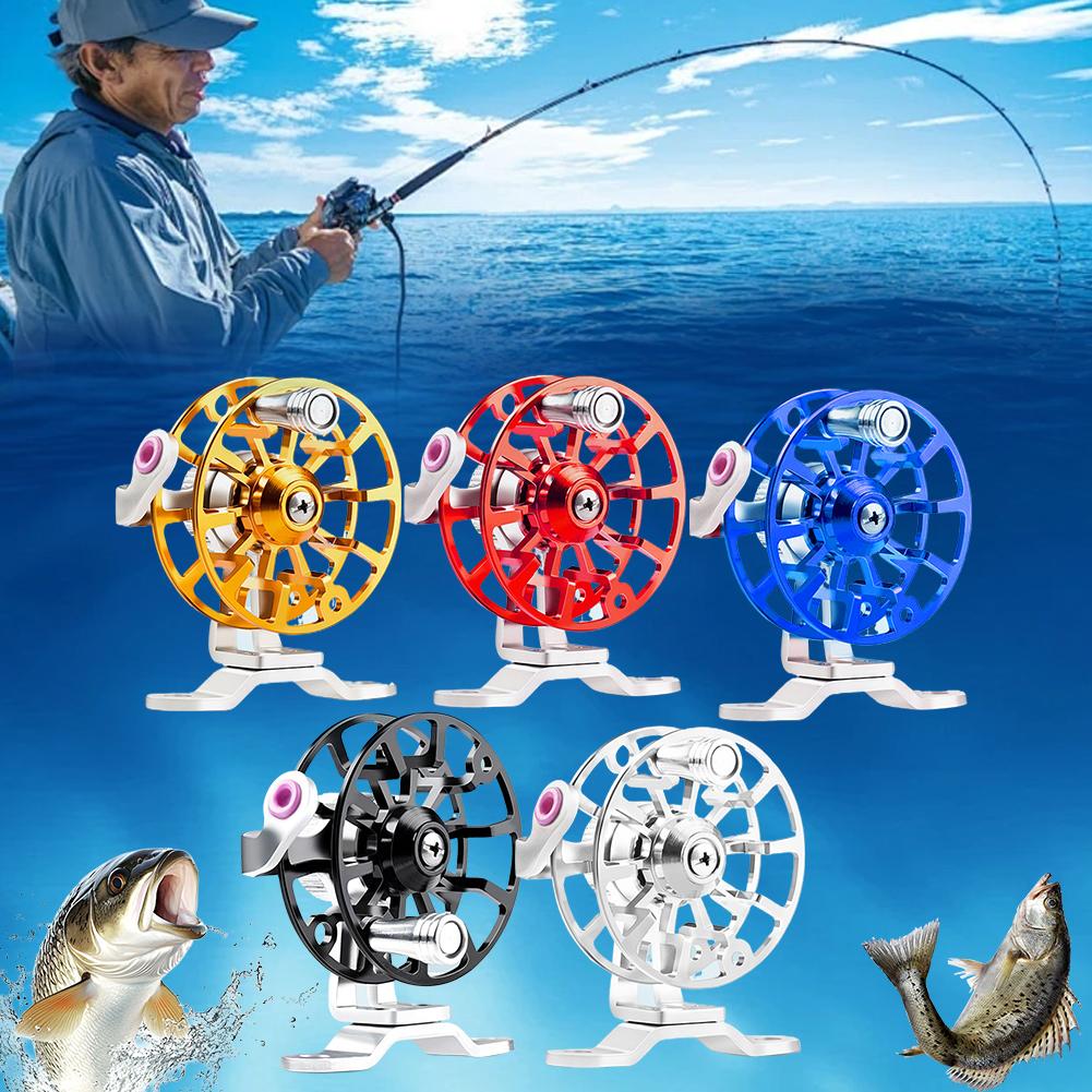 Ice Fishing Reel - Mini Vollmetall-Angelrolle, tragbare Floß- und Eisangelrolle,