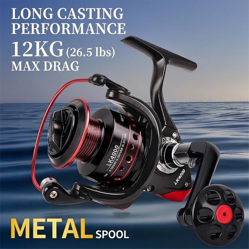 Trolling Reel - Vollmetall-Spinnrolle, robuste, weitwurfende Metallrolle für Süß-