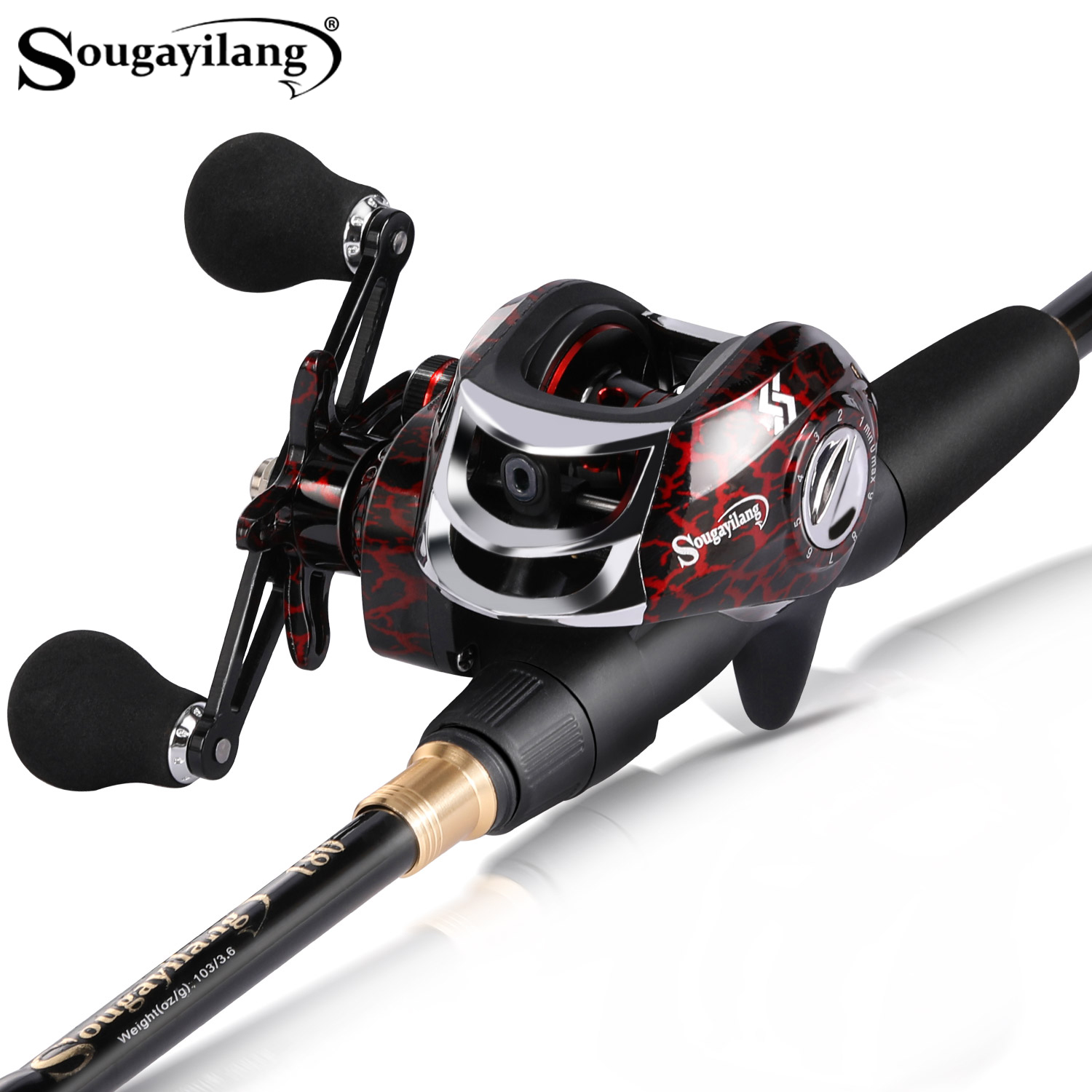 Spincast Reel - Sougayilang 1,8–2,4 m Casting Fishing Combo