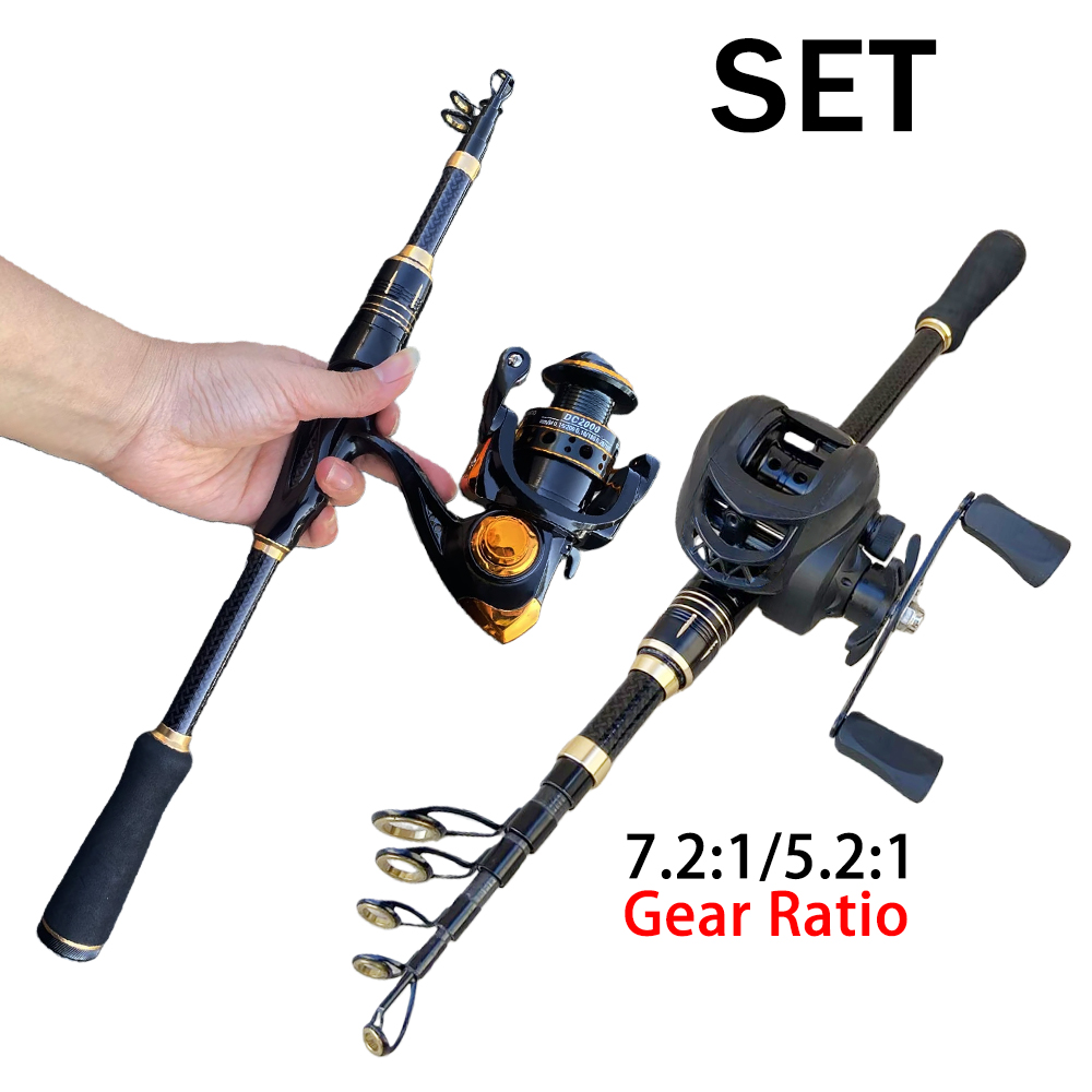 Spincast Reel - Angelzubehör-Kombination Kurze Angelrute mit Rolle 1,8m/2,1m
