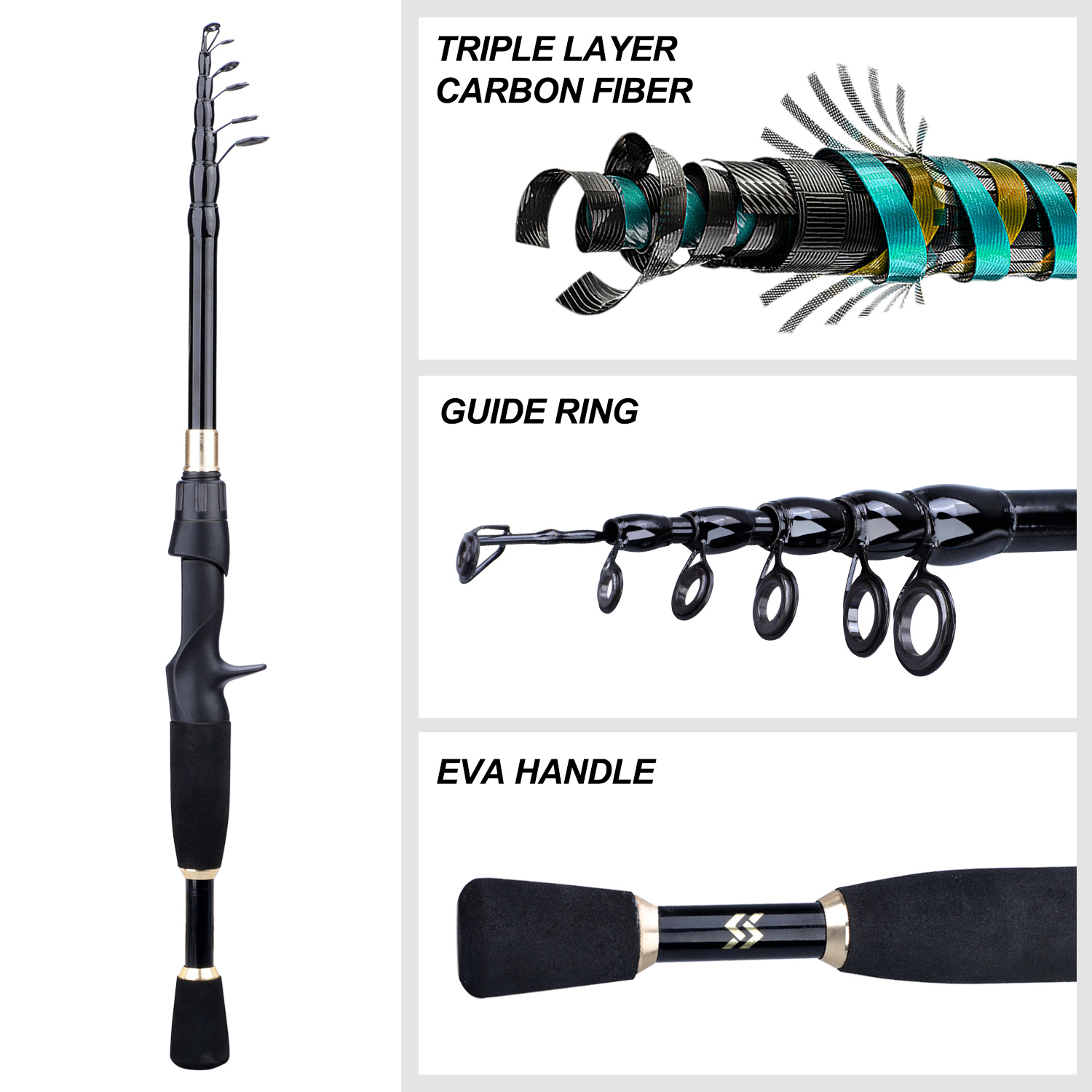 Sougayilang 1,8–2,4 m Casting  – Spincast Reel Bewertung und Preis